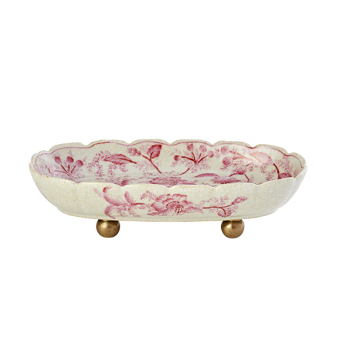 Porcelain Garden Dish in Rose Pink