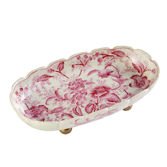 Porcelain Garden Dish in Rose Pink