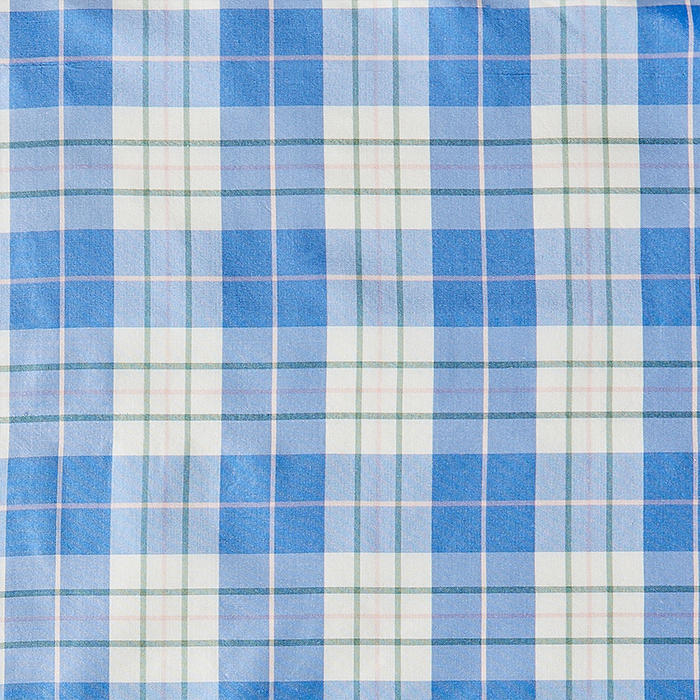 Porcelain Plaid Fabric in Silk