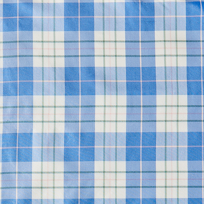 Porcelain Plaid in Silk Fabric Sample Swatch