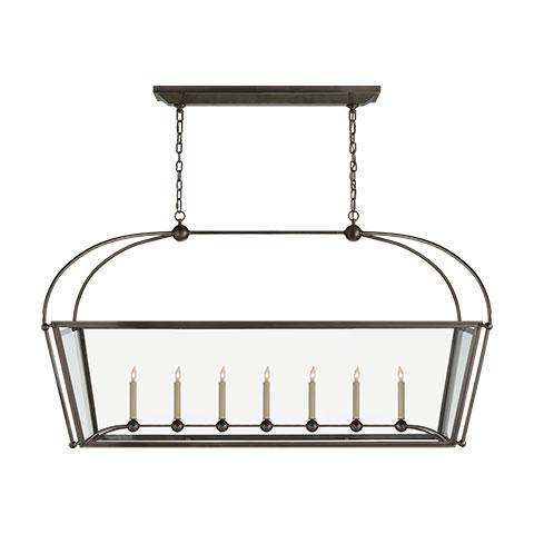 Riverside Linear Oversized Pendant Light in Bronze