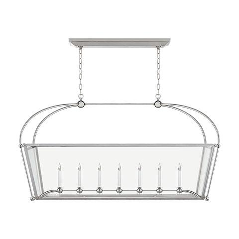 Riverside Linear Oversized Pendant Light in Polished Nickel