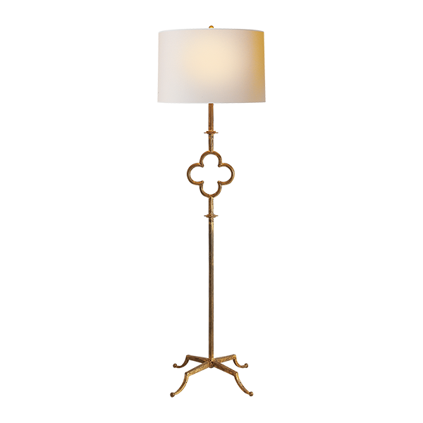 Quatrefoil Floor Lamp in Gilded Iron