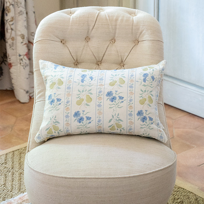 Provence Poiriers Floral Lumbar Pillow on Chair