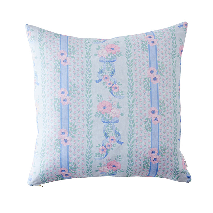Sweet Regency Floral Throw Pillow in Blue