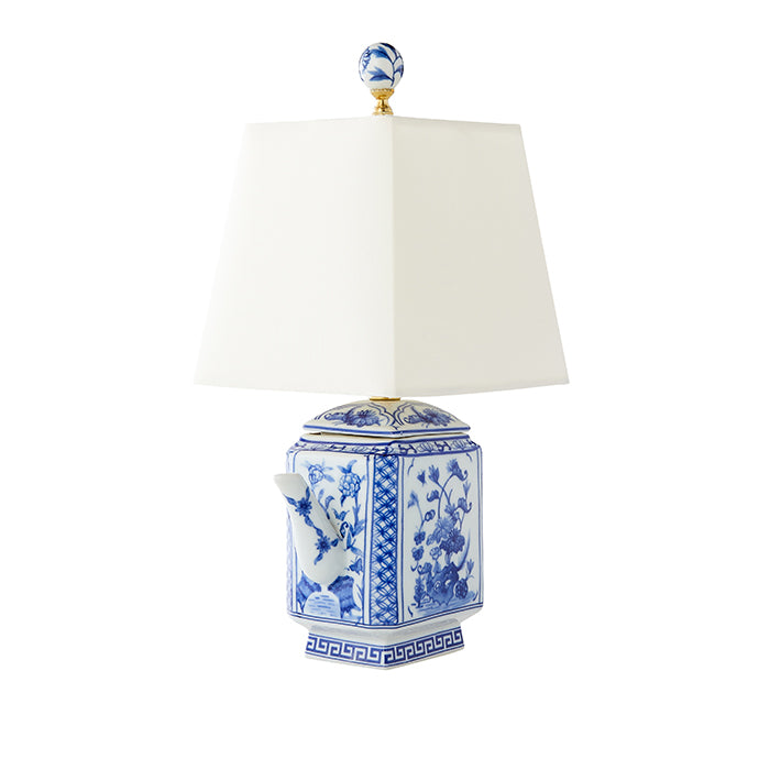 Teapot Lamp in Blue & White