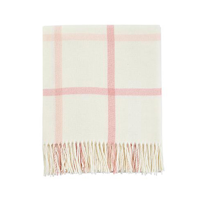 Check Throw in Blush Windowpane