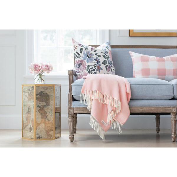 Blush pink sofa discount throw