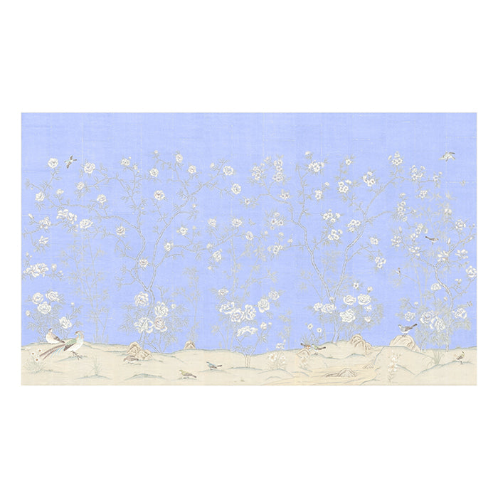 Vincennes Chinoiserie Mural Wallpaper in French Blue