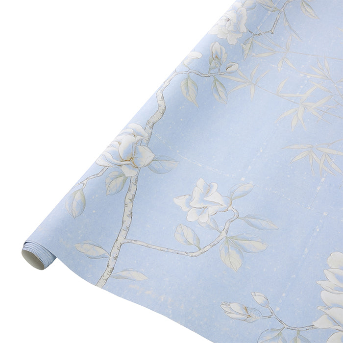 Vincennes Chinoiserie Wallpaper in French Blue on Roll