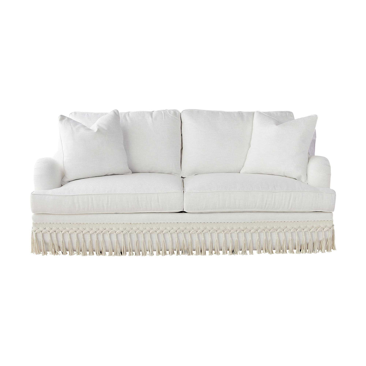 London Fringe Sofa in Natural White