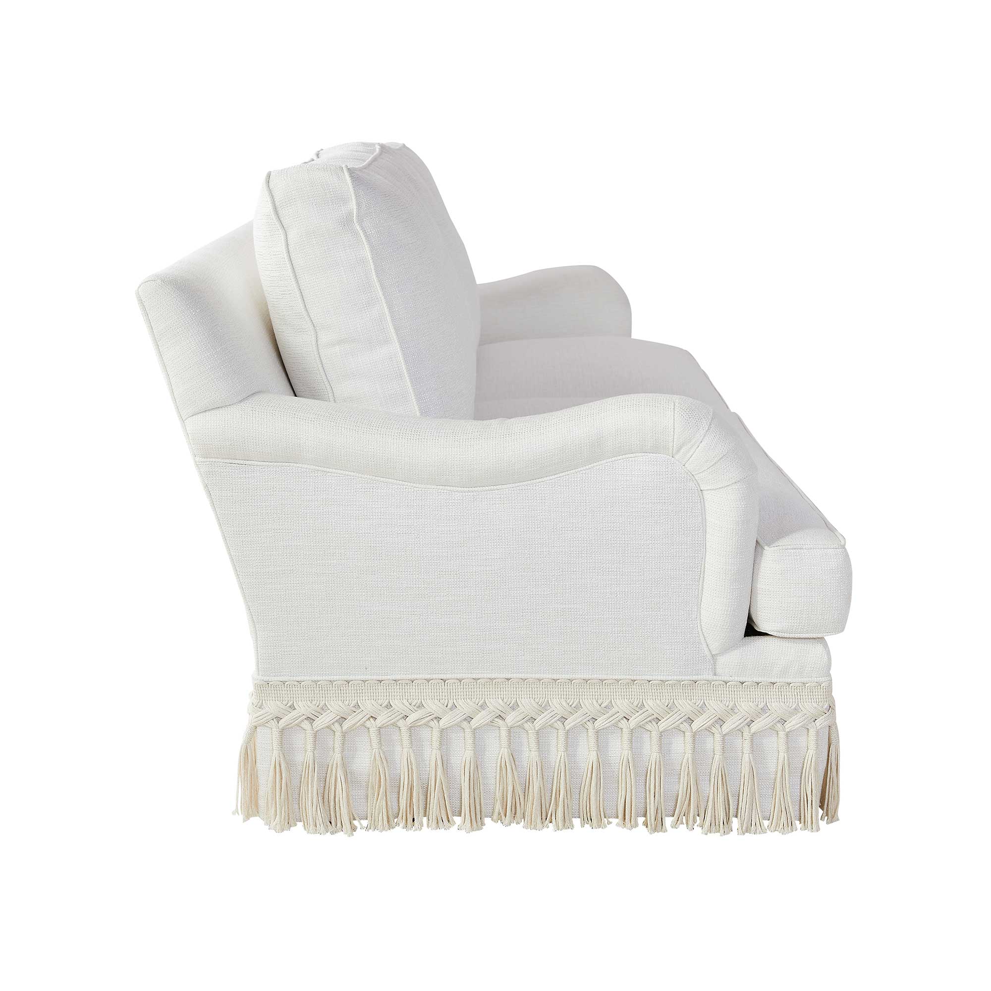 White fringe online chair