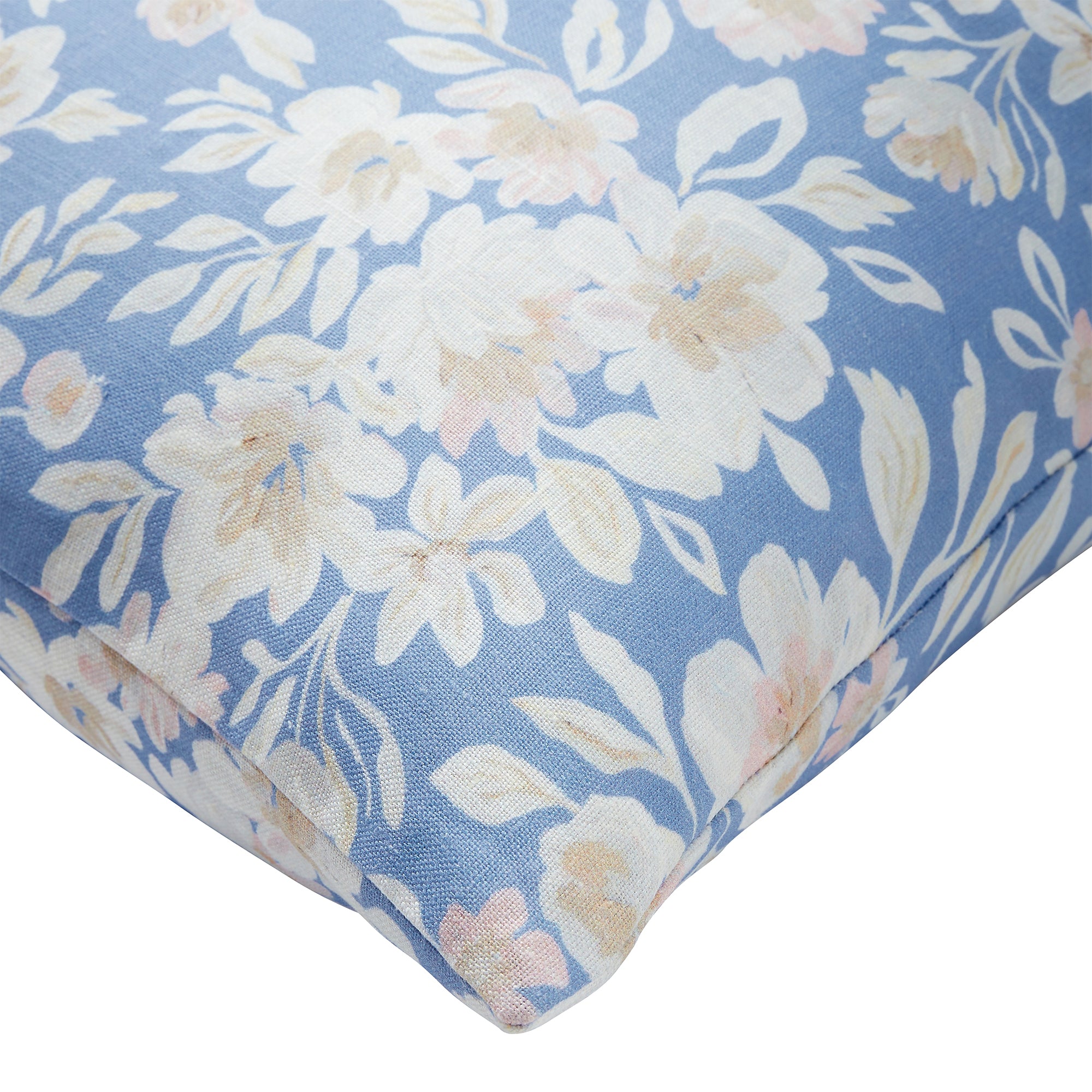 Blue Flowers on Beatrice Throw Pillow
