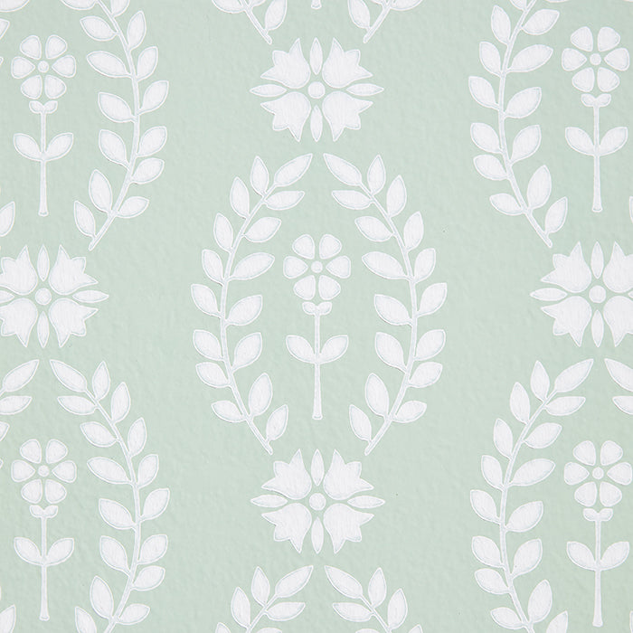 Detail of Laurel Green Wallpaper