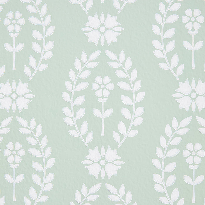 Detail of Laurel Green Wallpaper