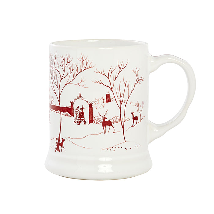 Country Estate Winter Frolic Ruby "Mr. & Mrs. Claus" Mug