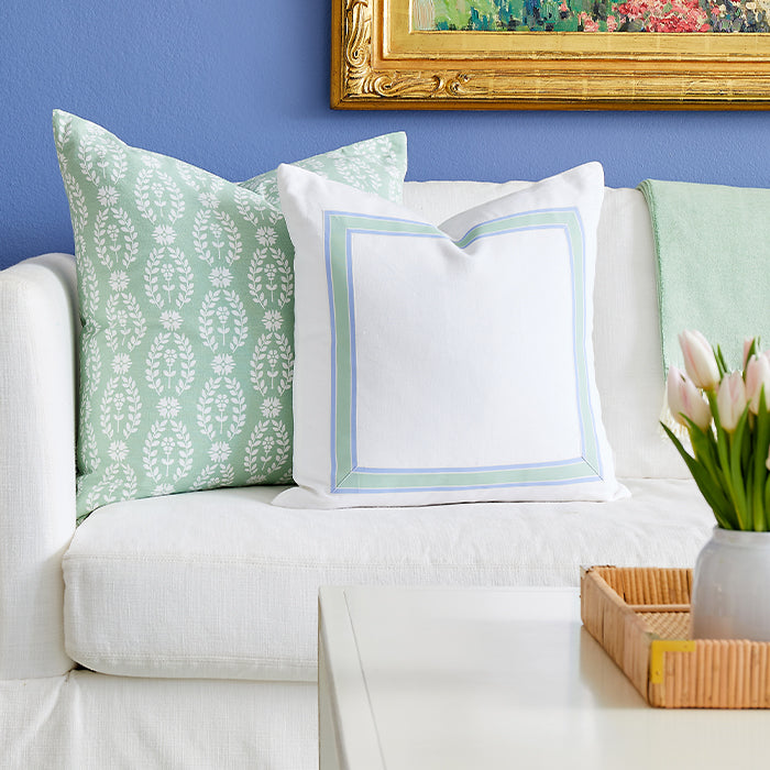 Light blue sofa discount pillows