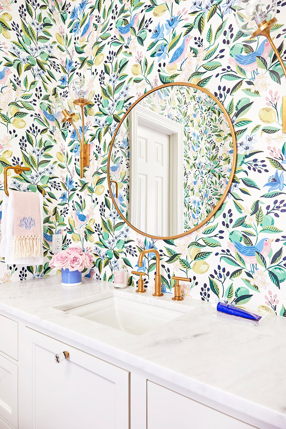 Organic Wallpaper for a Powder Room - Room for Tuesday