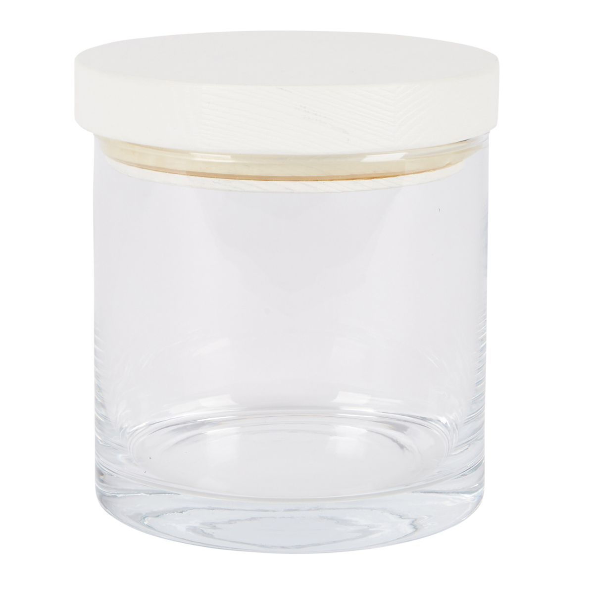 White Top Glass Canister