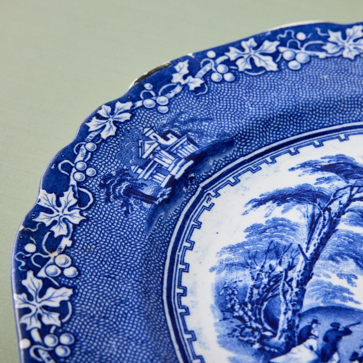 Staffordshire BI/Wh Jenny Lind Plate - Caitlin Wilson Design