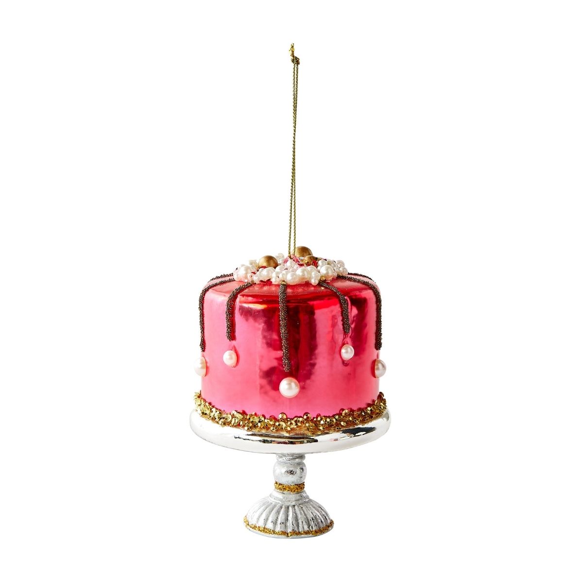 Raspberry Celebration Cake Ornament