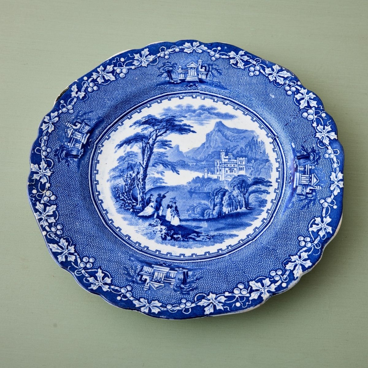 Staffordshire BI/Wh Jenny Lind Plate - Caitlin Wilson Design