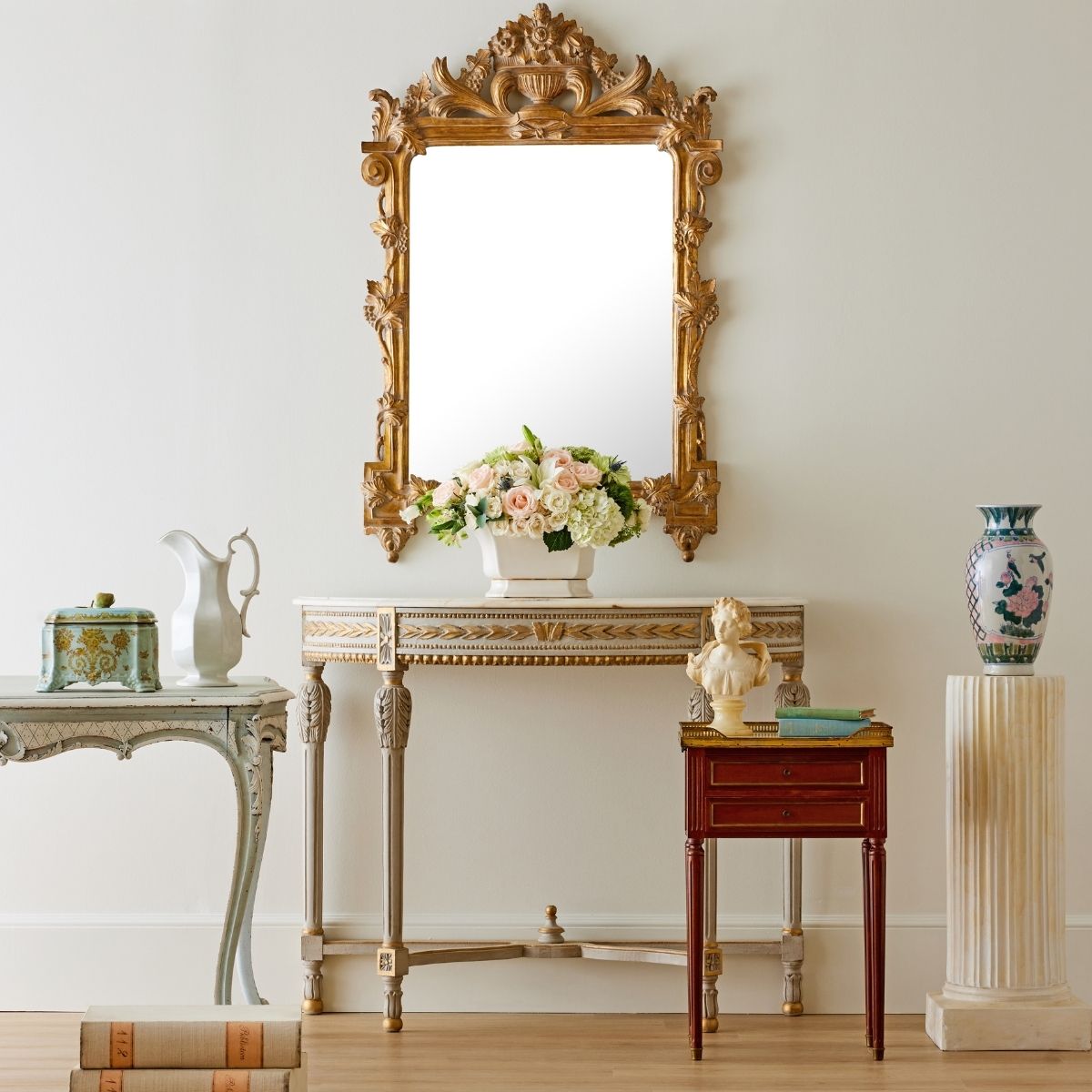 Ornate Carved Wood Mirror - Caitlin Wilson Design