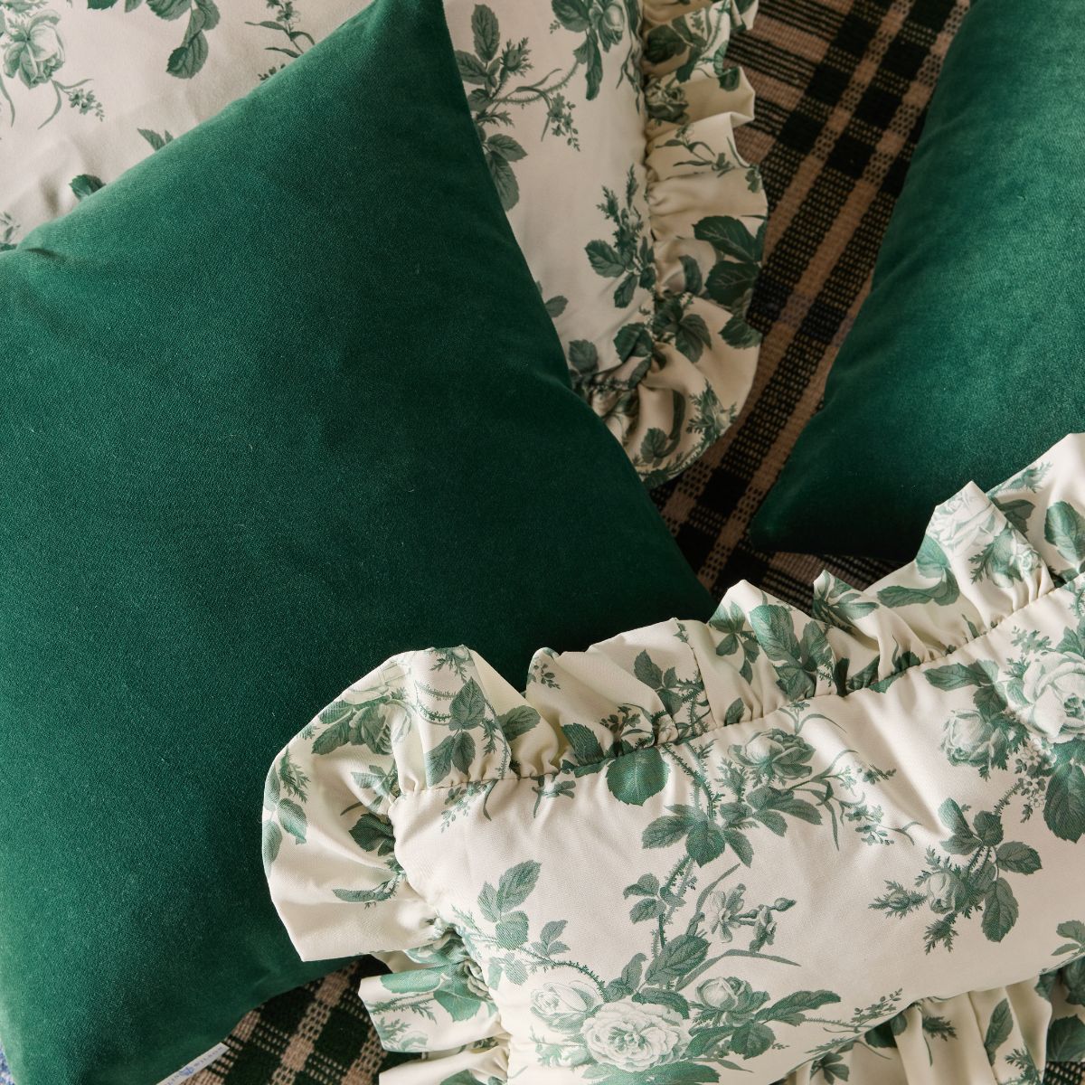 Mary Jayne in Green Frill Pillow Cover - Caitlin Wilson Design