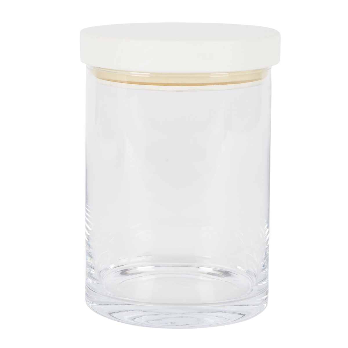 White Top Glass Canister