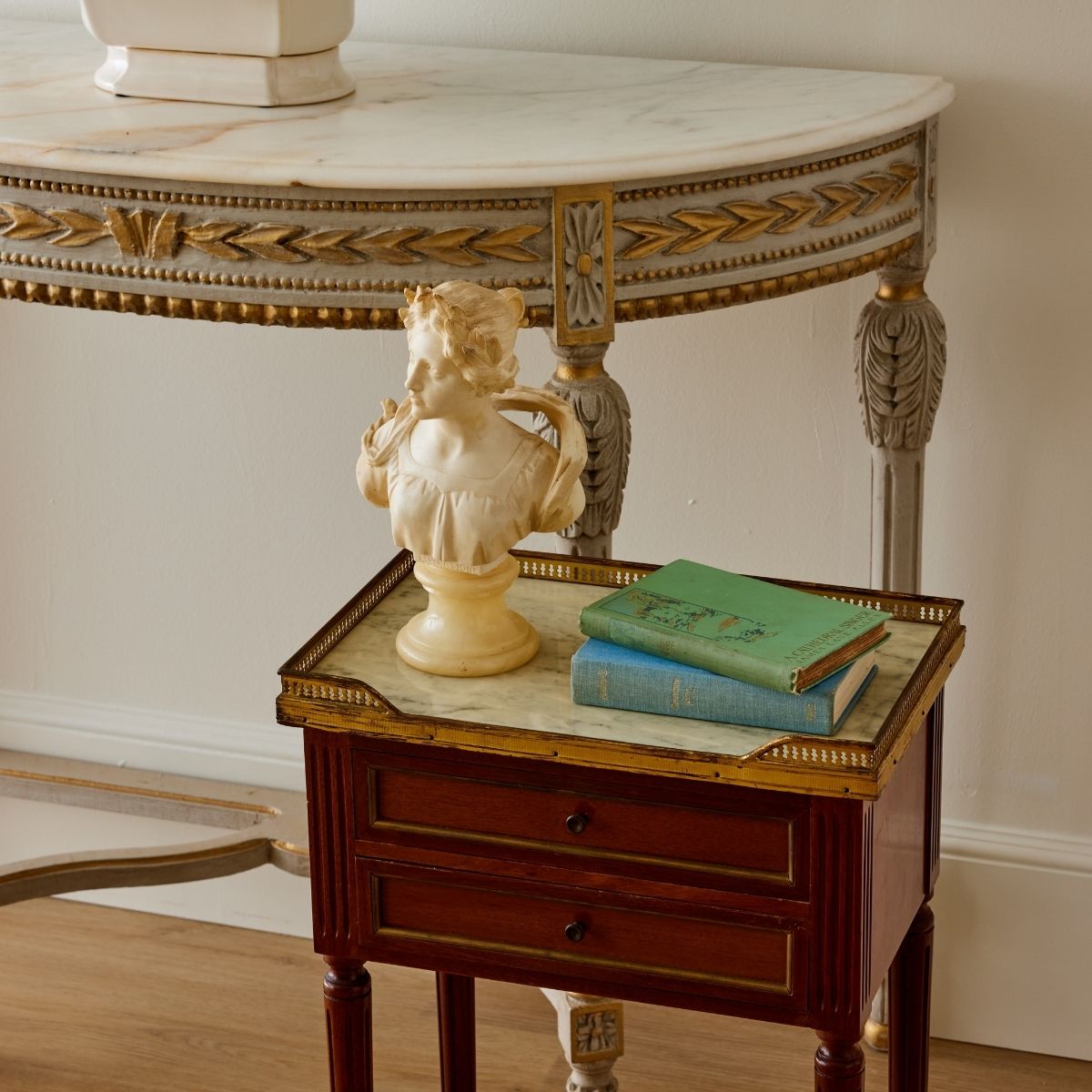 Louis XVI Revival Nightstand Side Table - Caitlin Wilson Design