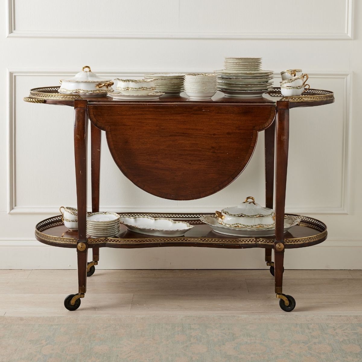 Regency Oval Drop Leaf Trolley Cart - Caitlin Wilson Design