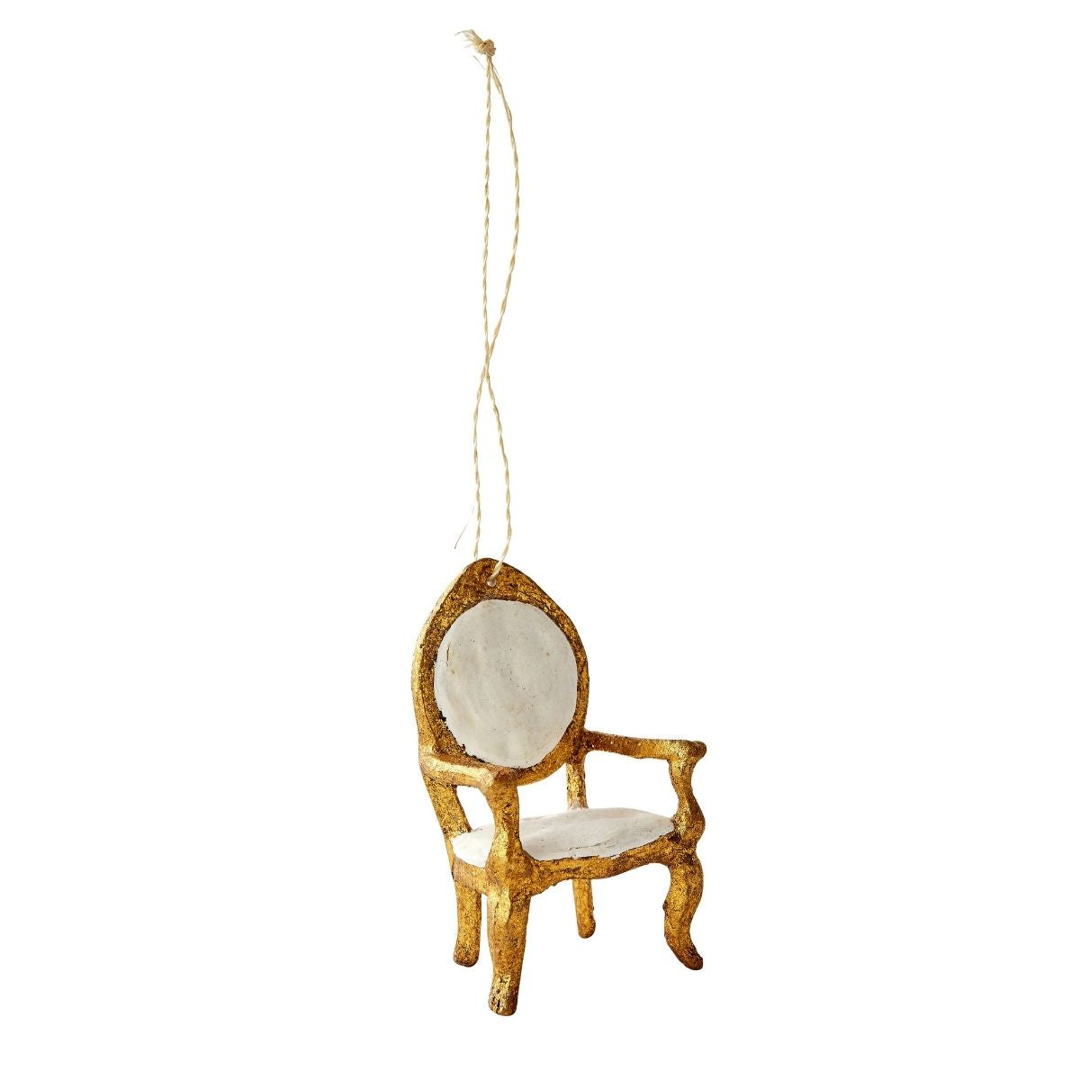 Gilded Armchair Ornament in White