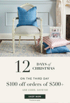 12 days of christmas on the third day $100 off orders of $500+ Use Code: SAVE100

SHOP NOW
*Exclusions Apply