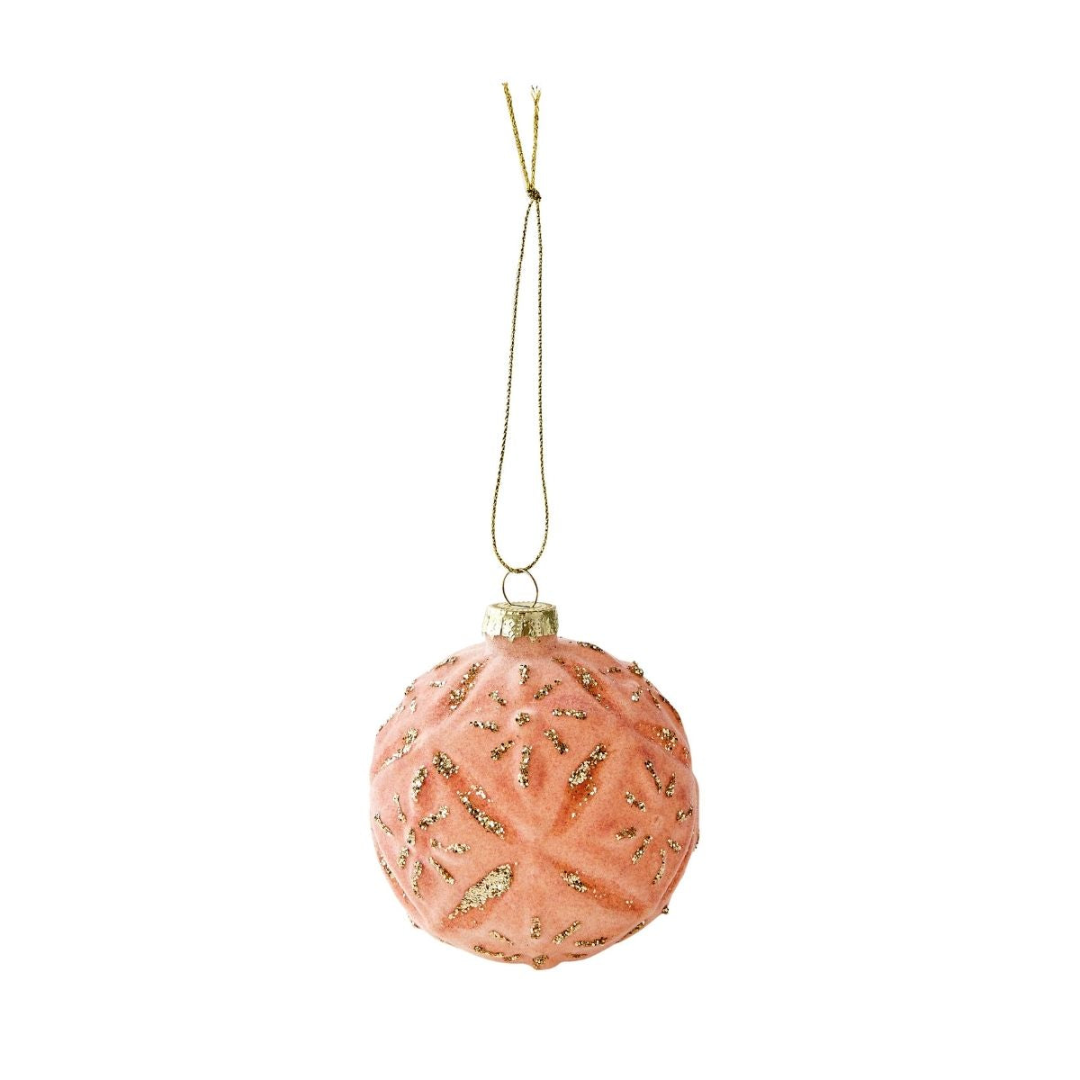 Blush Velvet Gilded Floral Ornament