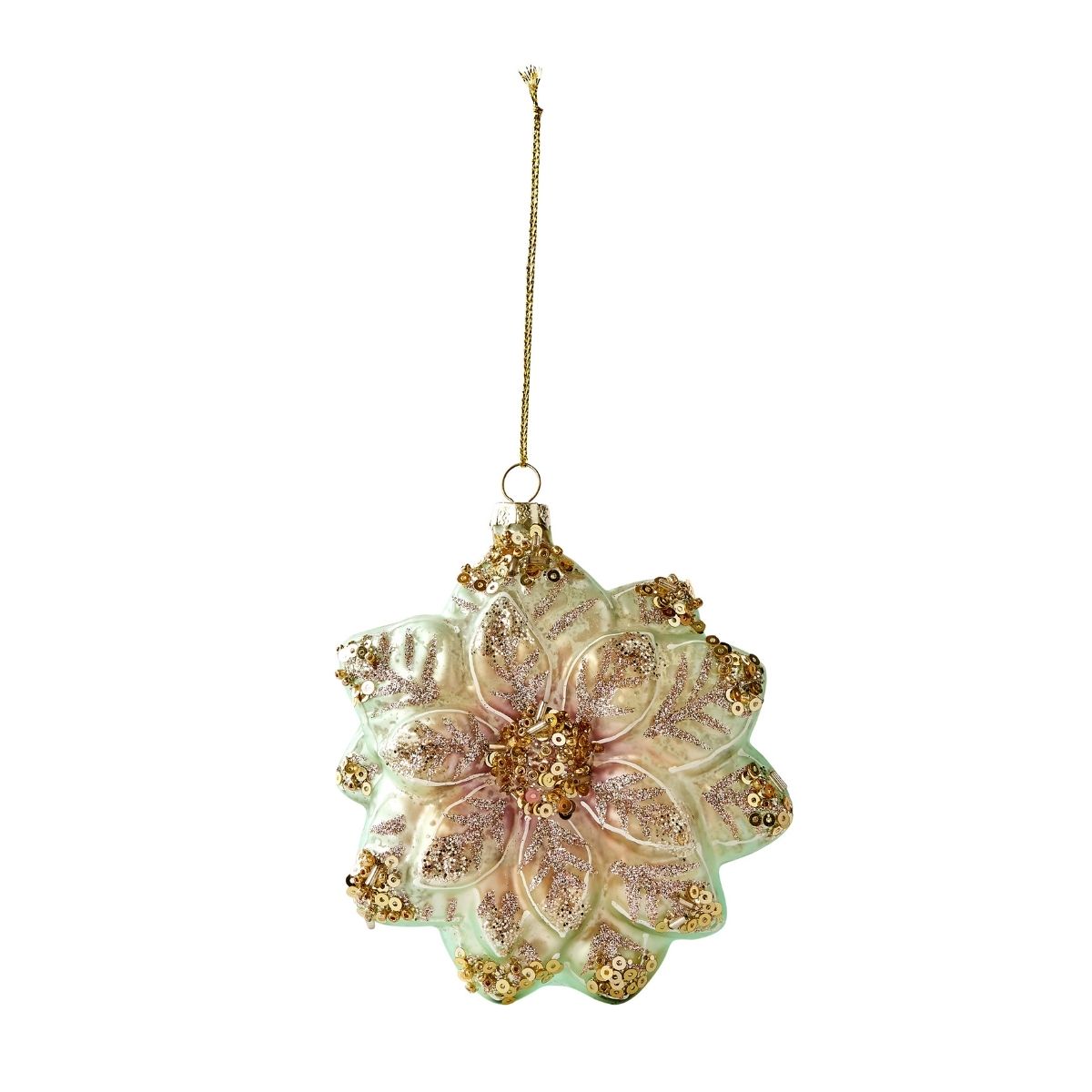 Glittering Poinsettia Ornament