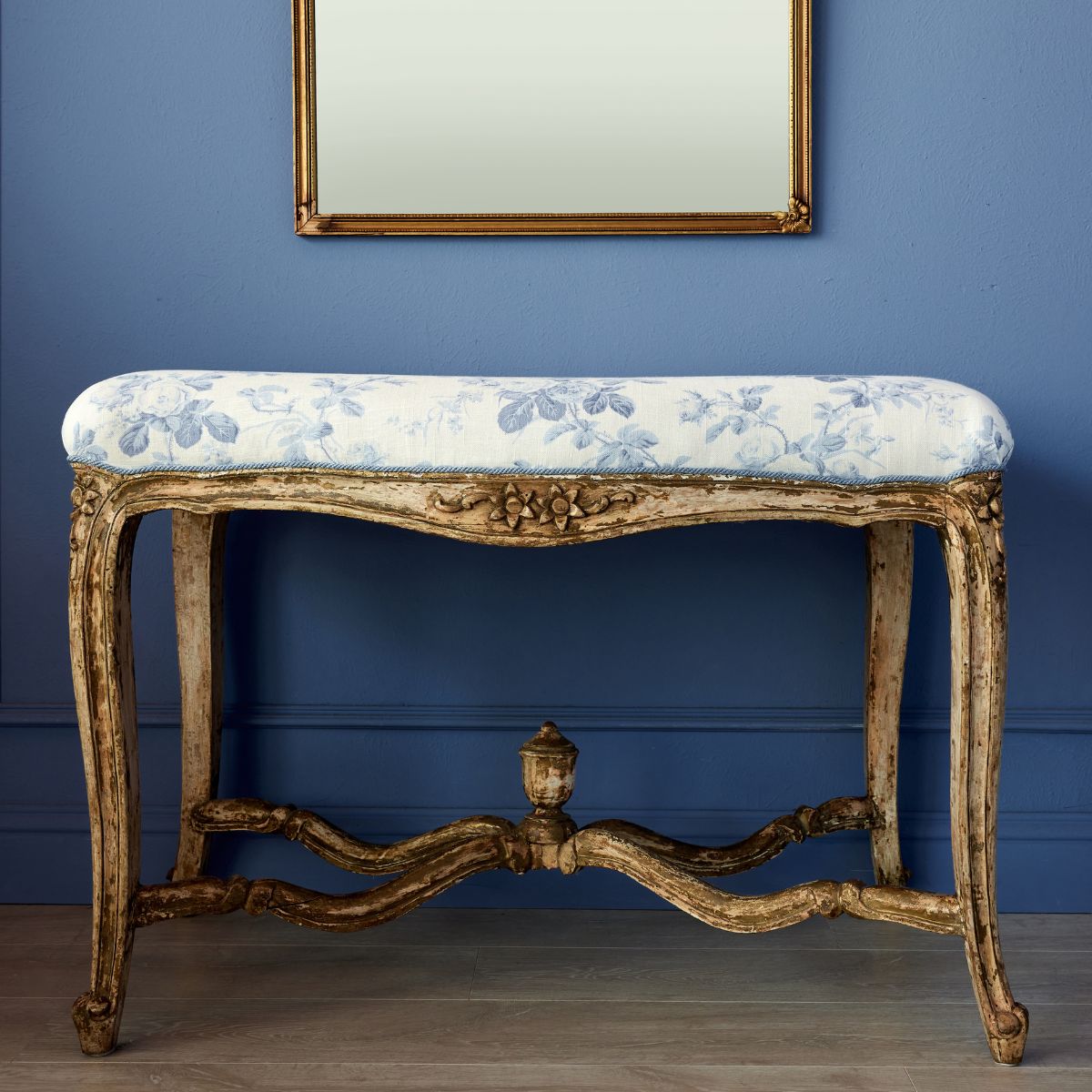 French Louis XV Style Bench in Mary Jane - Caitlin Wilson Design