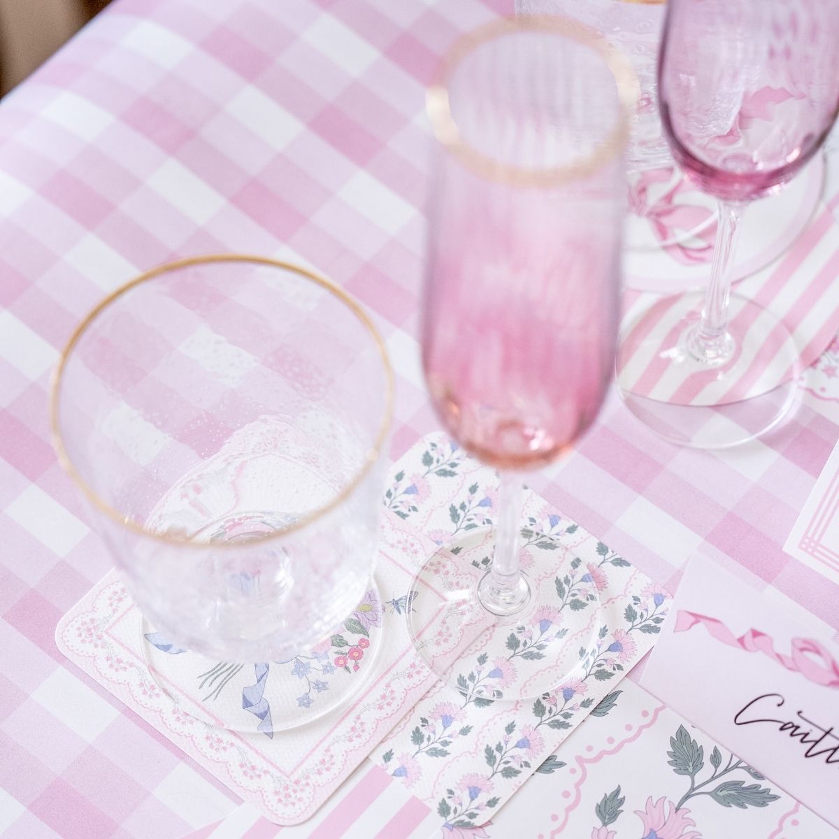 Blush Bouquet Square Coasters