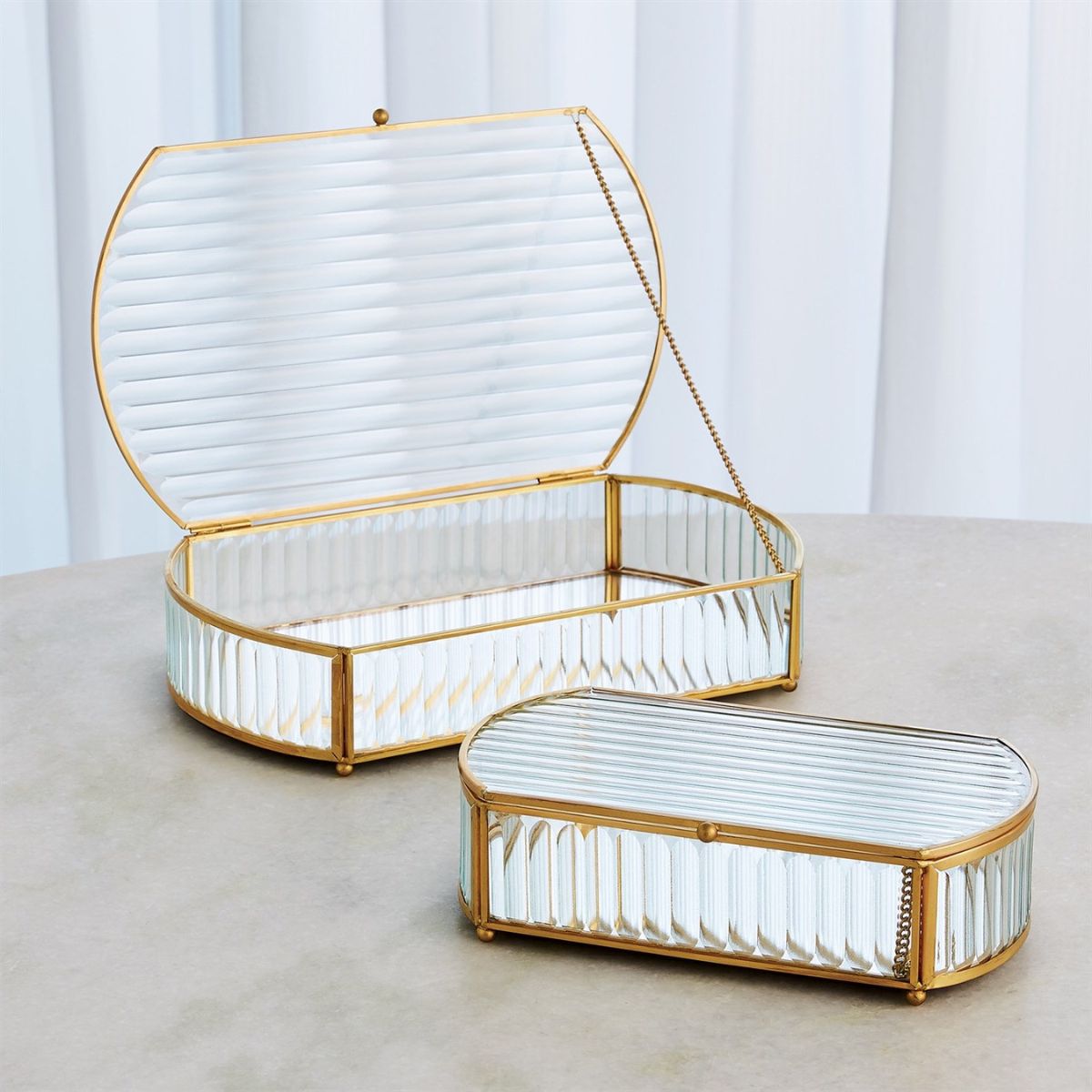 Large Reeded Glass Box