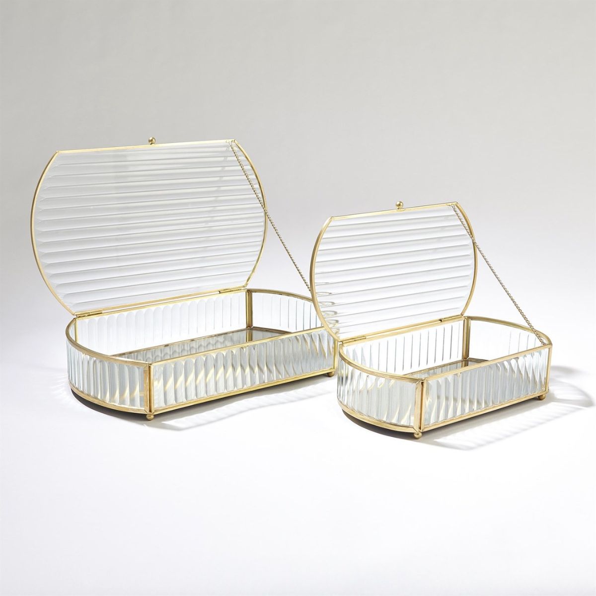 Large Reeded Glass Box