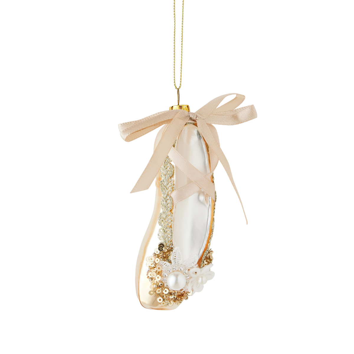 Gold Ballet Slipper Ornament - Caitlin Wilson Designs