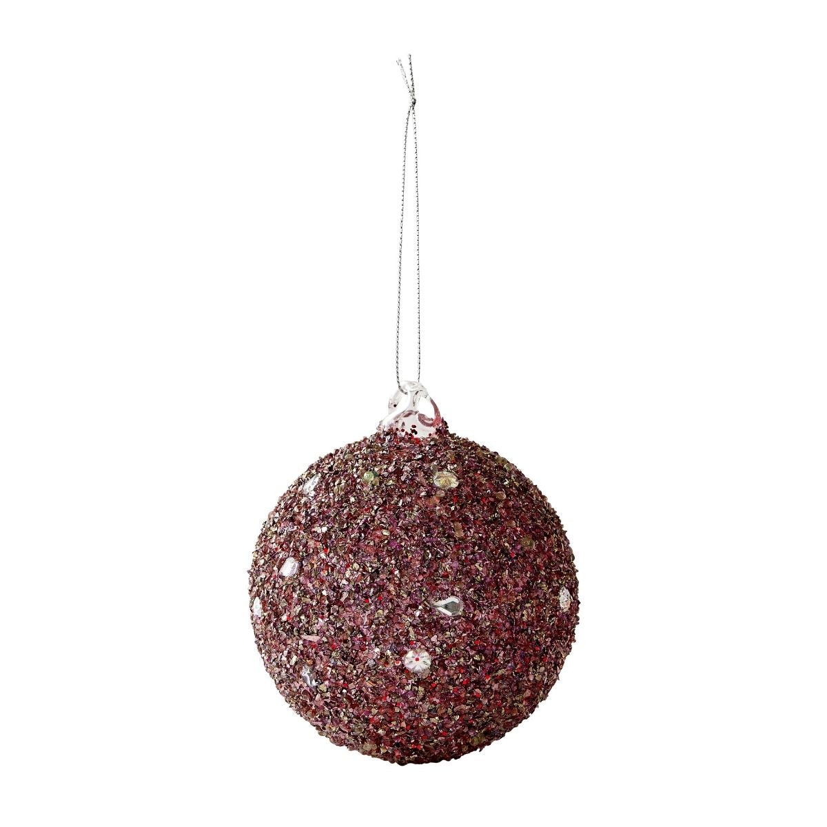 Deep Mauve Beaded Ornament