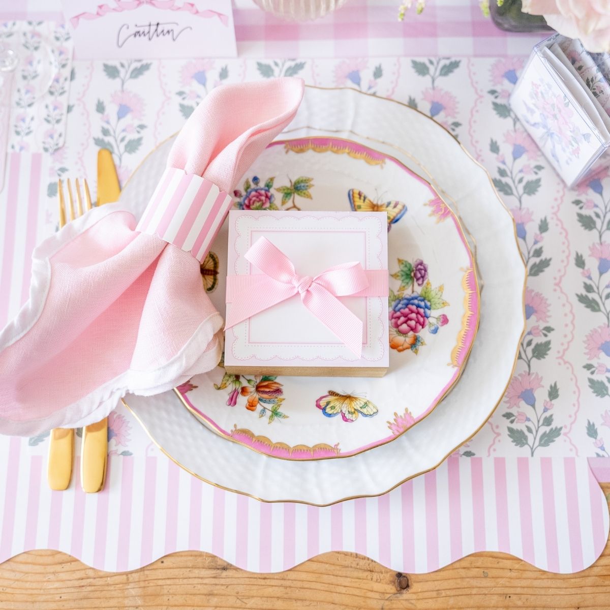 Blush Stripe Posh Die-Cut Placemats