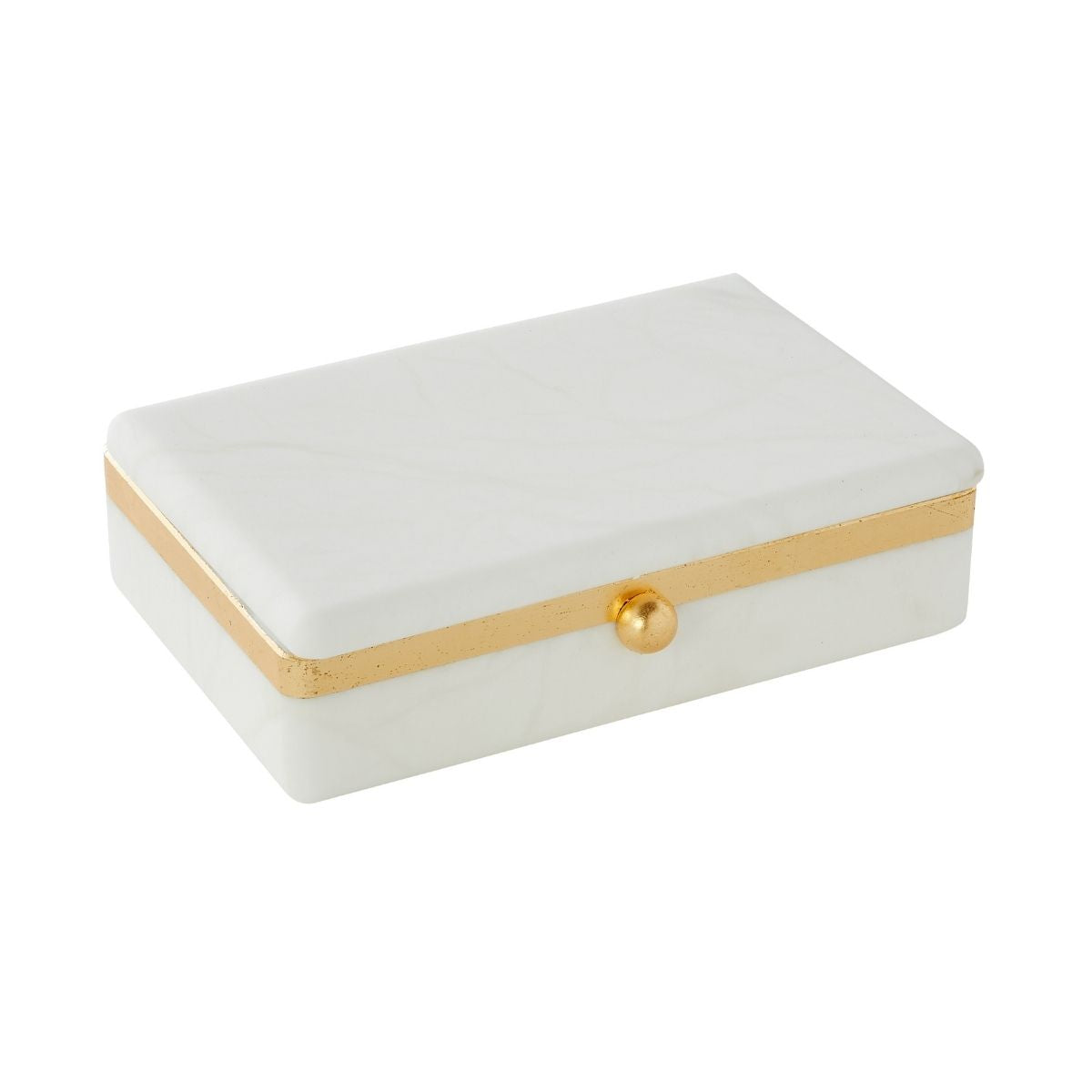 Large Gold Band Alabaster Box