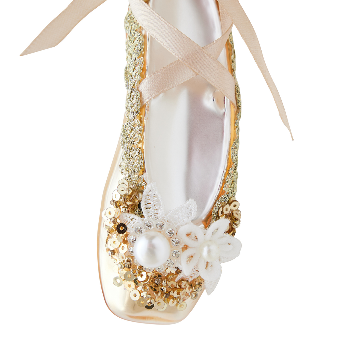 Gold Ballet Slipper Ornament - Caitlin Wilson Designs