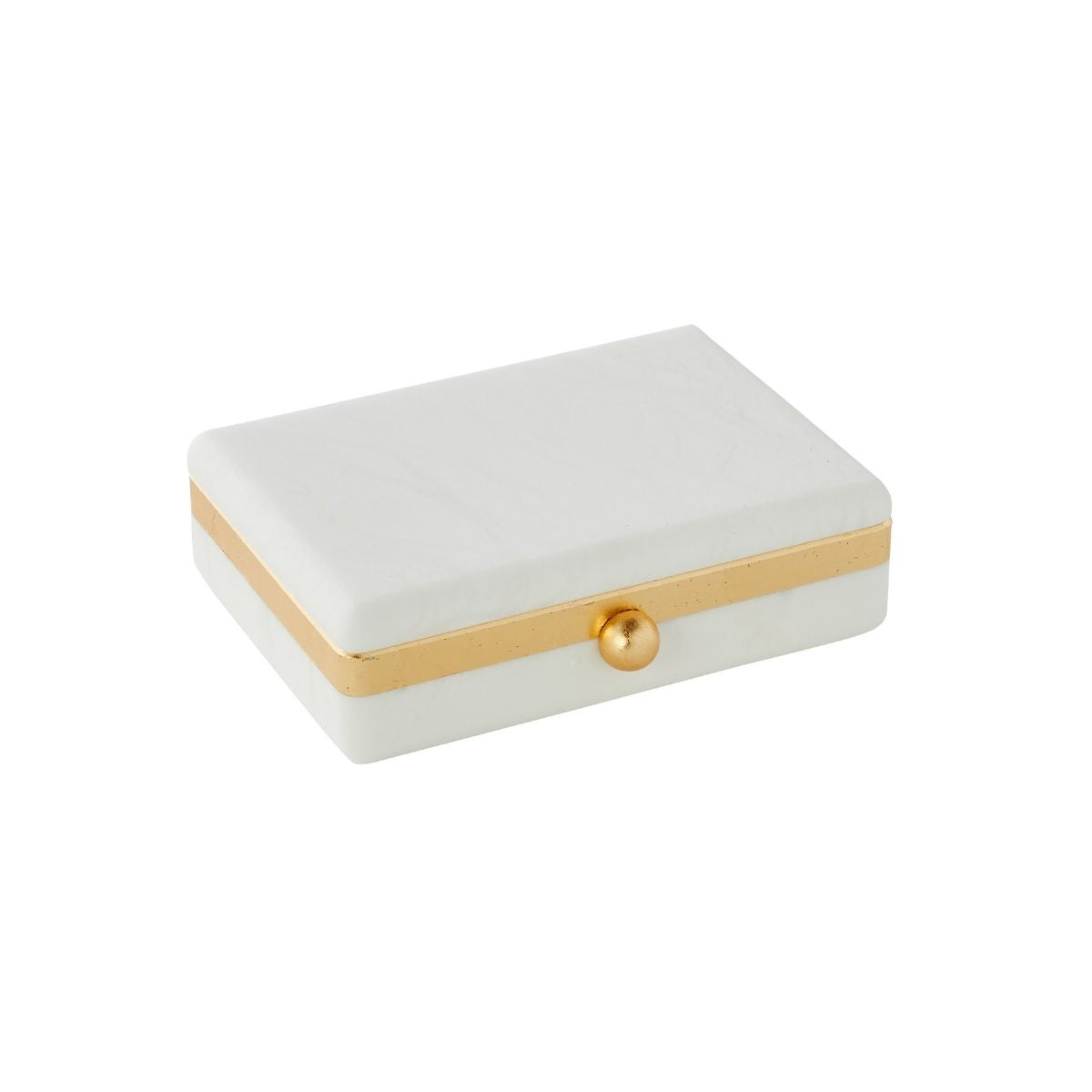 Medium Gold Band Alabaster Box