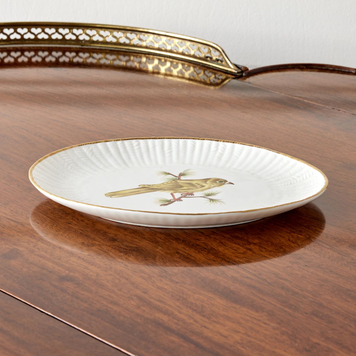 Gold Trimmed Rudeman Bird Plate - Caitlin Wilson Design