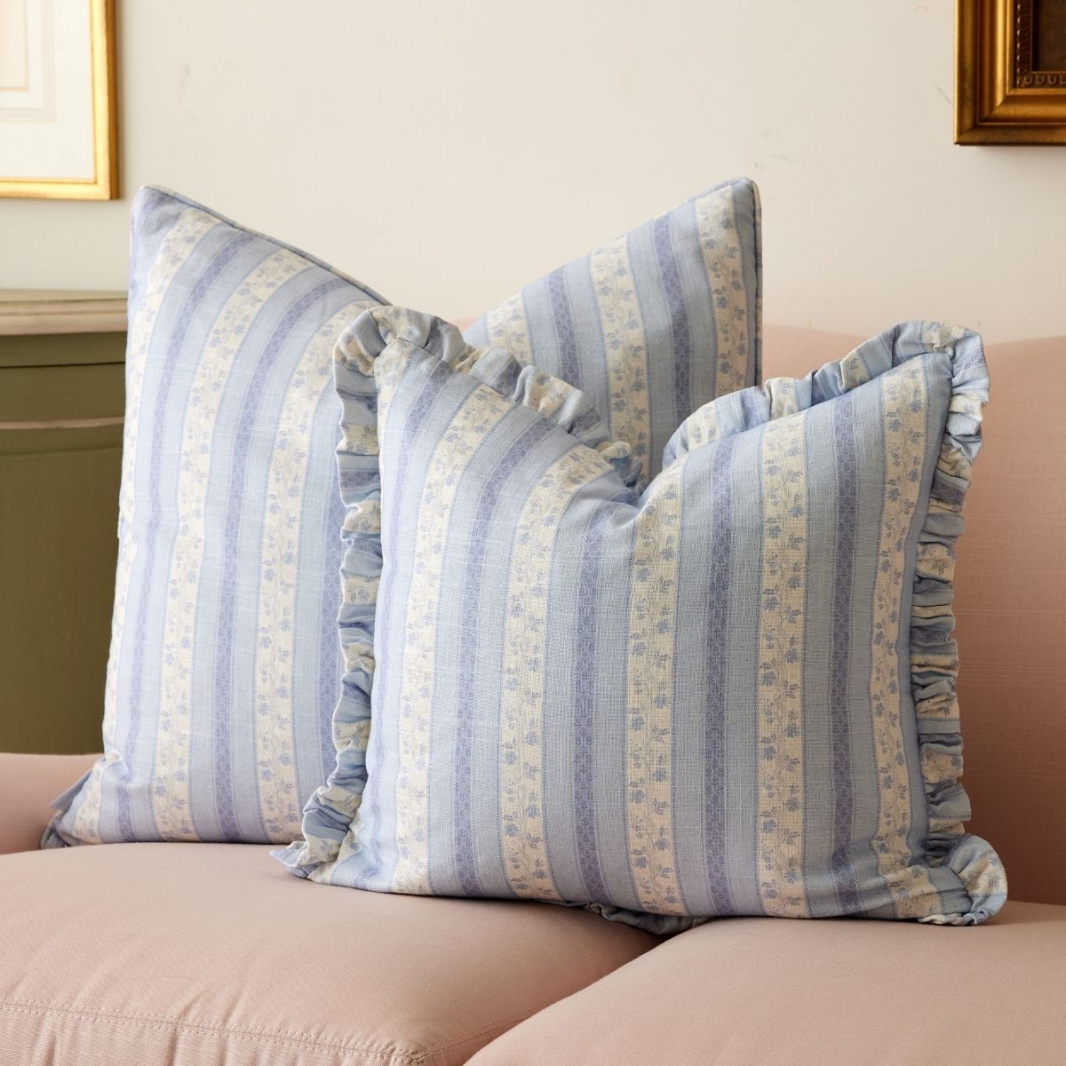 Isabelle in Blue Frill Pillow - Caitlin Wilson Design