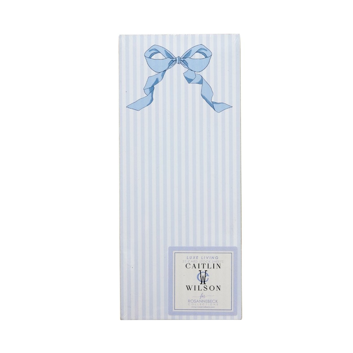 Blue Bow Luxe Skinny Notepad