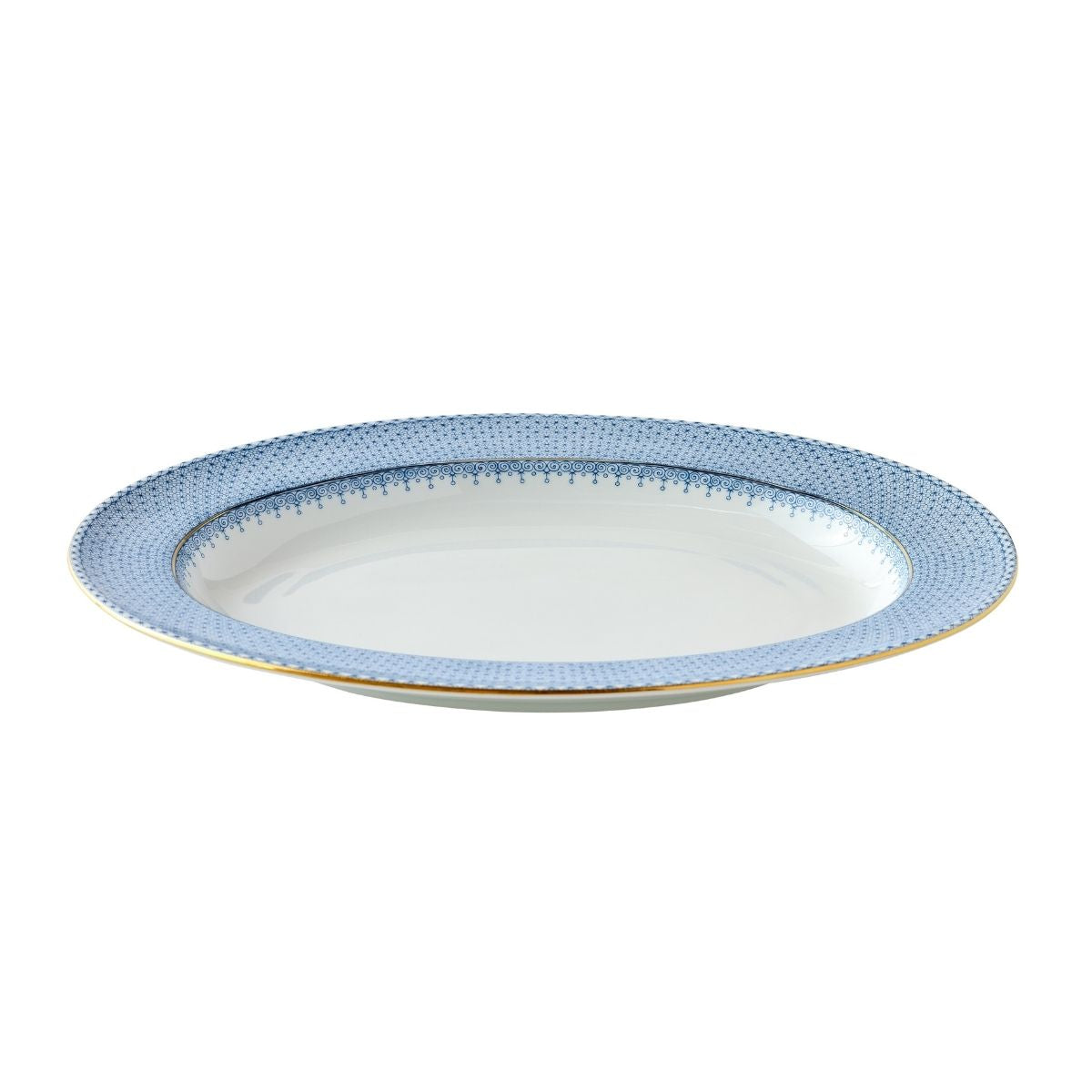 Sky Blue Lace Oval Platter