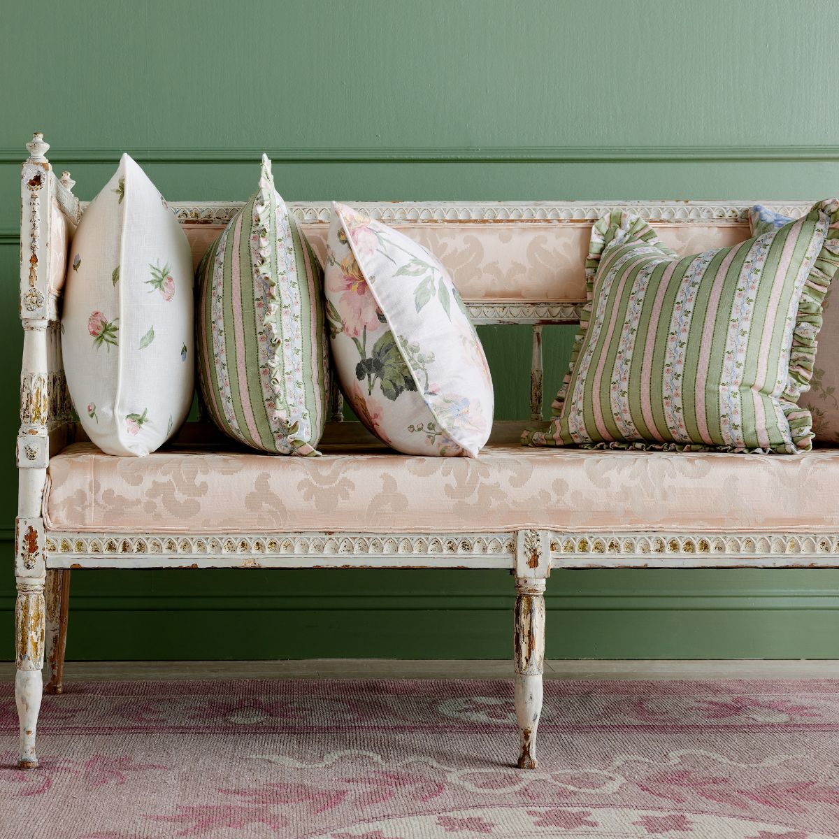 Isabelle in Green Frill Pillow - Caitlin Wilson Design